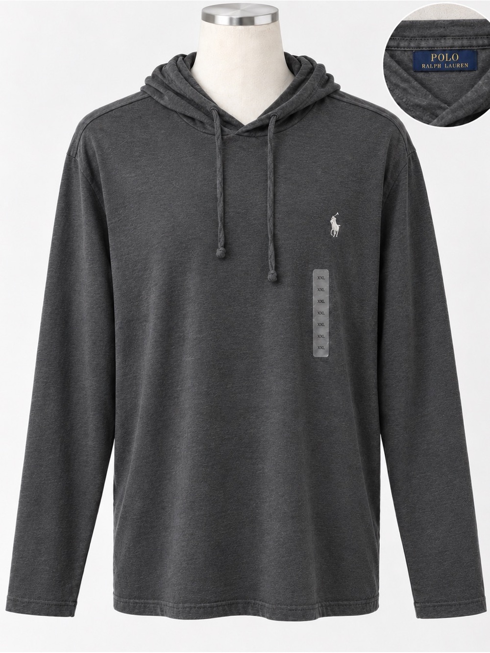 New Polo Ralph Lauren Men’s 2XB Hooded Long Sleeve T Shirt Olive Big and Tall